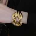 Wide Crossover Acrylic Bangle Bold Oval Statement Bracelet Minimalist Fashion Hand Jewelry view 4