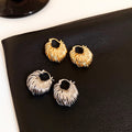 Gold Plated Metal U Shaped Ear Cuff Earrings Minimalist Round Design Light Luxury Fashion Jewelry view 3