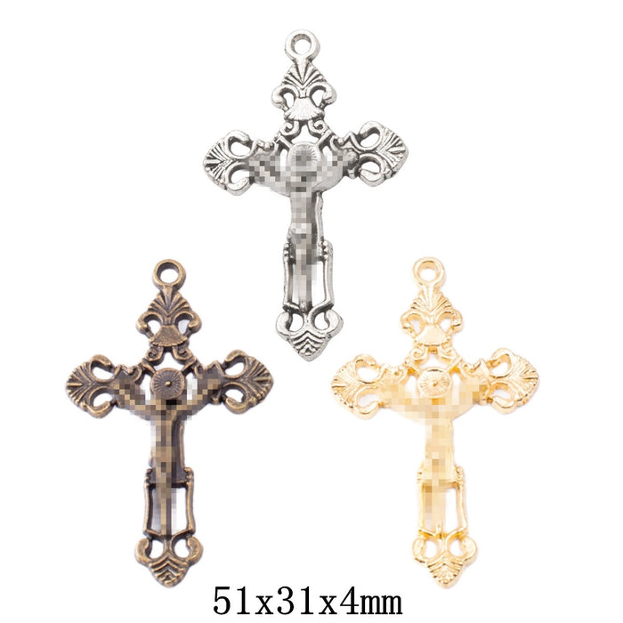 Zinc Alloy Cross Charm Pendant No.924642 for DIY Necklace Bracelet Jewelry Making
