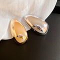 Irregular Oval Alloy Brooch, Geometric Statement Pin With Light Luxury Minimalist Style view 4