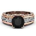 Rose Gold Two-Tone Filigree Round Center Stone Fashion Ring view 9