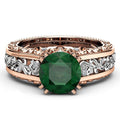 Rose Gold Two-Tone Filigree Round Center Stone Fashion Ring view 5