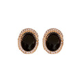 Vintage Oval Rhinestone Alloy Stud Earrings With Silver Pins, Retro Court Light Luxury Style view 5