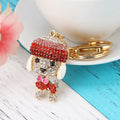 Jeweled Poodle and Dog Keychains in Nine Pictured Color Options view 4