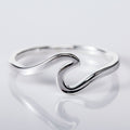 Simple Wave Band Finger Ring Silver Rose Gold Gold Tone view 1