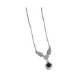 Sparkling Zircon Rhombus Square Copper Clavicle Necklace, Light Luxury Style Pendant view 5