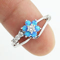 Opalescent Floral Split-Band Ring In Three Color Options view 3