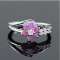 Opalescent Floral Split-Band Ring In Three Color Options view 2