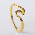 Simple Wave Band Finger Ring Silver Rose Gold Gold Tone view 3