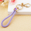 Braided Wrist Loop Keychains in Pink, Red, Blue and Violet view 4