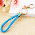 Braided Wrist Loop Keychains in Pink, Red, Blue and Violet view 2