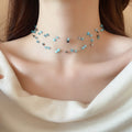 Geometric Square Cat Eye Stone Alloy Layered Necklace Elegant Fashion Clavicle Chain view 3