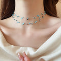 Geometric Square Cat Eye Stone Alloy Layered Necklace Elegant Fashion Clavicle Chain view 4