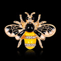 Black Gold Tone Bee Crystal Enamel Metal Brooch Pin view 2
