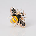 Black Gold Tone Bee Crystal Enamel Metal Brooch Pin view 4