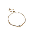 Light Luxury Copper Zircon Oval Eye Bangle Geometric Sparkling Designer Bracelet view 5
