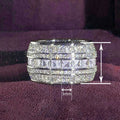 Full Zircon Wide Band Ring For Women, Sparkling Statement Thumb Ring Fashion Jewelry view 4