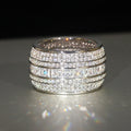 Full Zircon Wide Band Ring For Women, Sparkling Statement Thumb Ring Fashion Jewelry view 3