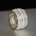 Full Zircon Wide Band Ring For Women, Sparkling Statement Thumb Ring Fashion Jewelry view 2