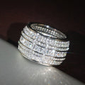 Full Zircon Wide Band Ring For Women, Sparkling Statement Thumb Ring Fashion Jewelry view 5