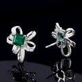 Geometric Square Ribbon Stud Earrings For Women, Elegant Banquet Fashion Accessory Jewelry view 3