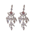 Chic Alloy Rhinestone Heart Tassel Drop Earrings With Silver Needle Posts view 5