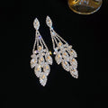 Copper Oval Rhinestone Pendant Drop Earrings For Women Light Luxury Geometric Ear Jewelry view 2