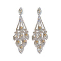 Copper Oval Rhinestone Pendant Drop Earrings For Women Light Luxury Geometric Ear Jewelry view 5