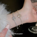 Copper Zircon Flower Bangle For Women, Light Luxury Full Pave Vintage Bracelet view 2