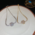 Copper Zircon Flower Bangle For Women, Light Luxury Full Pave Vintage Bracelet view 1