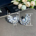Irregular Micro Pave Zircon Luxury Design Earrings For Engagement Wedding Dress Jewelry view 4