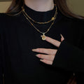 Vintage Copper Irregular Oval Tiger Eye Stone Sweater Necklace For Women view 4