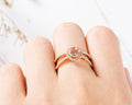 Round Crystal Crossing Double Band Ring in Rose Gold Tone view 4
