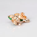 Green Gold Tone Owl Crystal Enamel Metal Brooch Pin 3.3 x 2.8 cm view 4
