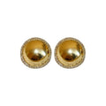 Light Luxury Rhinestone Inlaid Round Smooth Metal Stud Earrings For Women view 5