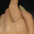 Stackable Square Geometric Zircon Ring For Women, Daily Wear Fashion Finger Jewelry view 3