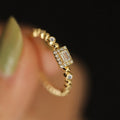 Stackable Square Geometric Zircon Ring For Women, Daily Wear Fashion Finger Jewelry view 2
