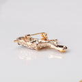 Red Gold Tone Bird Enamel Two Designs Metal Brooch Pin view 5