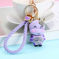 Cow Charm Braided Wrist Strap Keychains in Four Pictured Colors view 8
