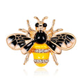 Black Gold Tone Bee Crystal Enamel Metal Brooch Pin view 1