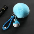 Braided Bell and Plush Pom Pom Wrist Strap Keychains in Seven Colors view 2