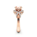 Rose Gold Tone Champagne Oval Cluster Ring In A Polished Decorative Design view 2