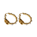 Real Gold Plated Pig Nose Faux Pearl Hoop Earrings For Women Light Luxury Fashion Jewelry view 5