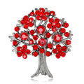 Red Silver Tone Flower Crystal Two Designs Metal Brooch Pin view 6