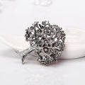 Red Silver Tone Flower Crystal Two Designs Metal Brooch Pin view 5
