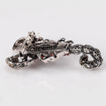 Black Silver Tone Flower Crystal Metal Brooch Pin 4 x 6.6 cm view 5
