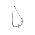 Light Luxury Adjustable Copper Zircon Iris Flower Cross Bangle For Women Elegant Floral Jewelry view 5