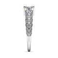 Silver Double Leaf Pave Round Cubic Zirconia Shoulder Ring view 2
