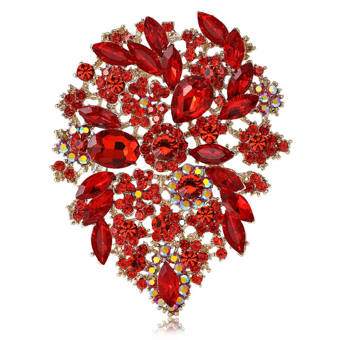 Large Alloy Glass Brooch Pin For Women Suits And Shawls