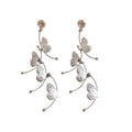 Copper Rhinestone Hollow Butterfly Stud Earrings Chic Light Luxury Fashion Ear Jewelry for Women view 5